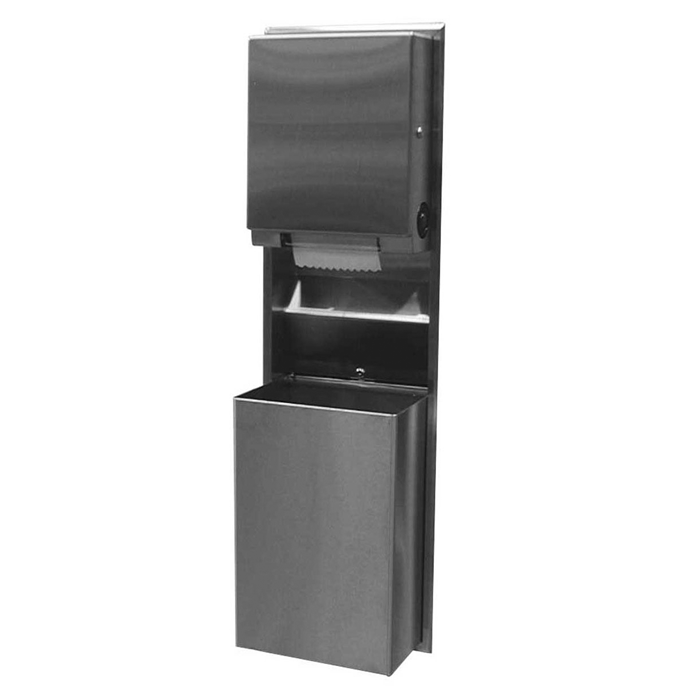 Recessed Convertible Paper Towel Dispenser/Waste Receptacle