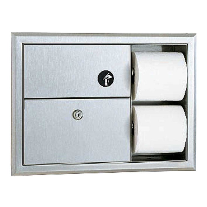 Recessed Sanitary Towel Disposal and Toilet Tissue Dispenser